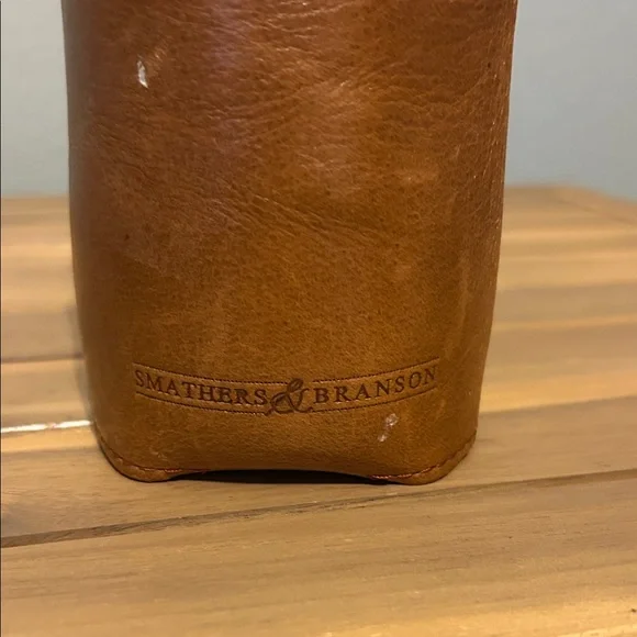 Smathers and Branson leather koozie with stitched A&M. - Picture 2 of 3